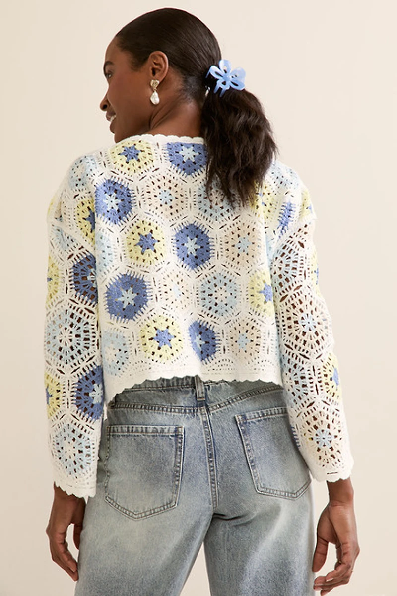 Lessie Crochet Pullover Sweater
