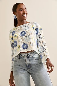 Lessie Crochet Pullover Sweater