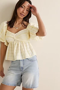 Denise Front Twist Babydoll Blouse