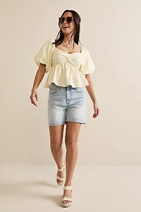 Denise Front Twist Babydoll Blouse