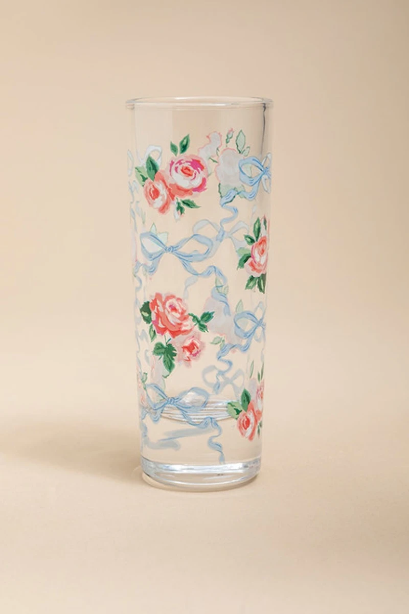 Blue Bow Bouquet Tall Shot Glass