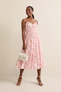 Brianna Ruched Floral Midi Dress
