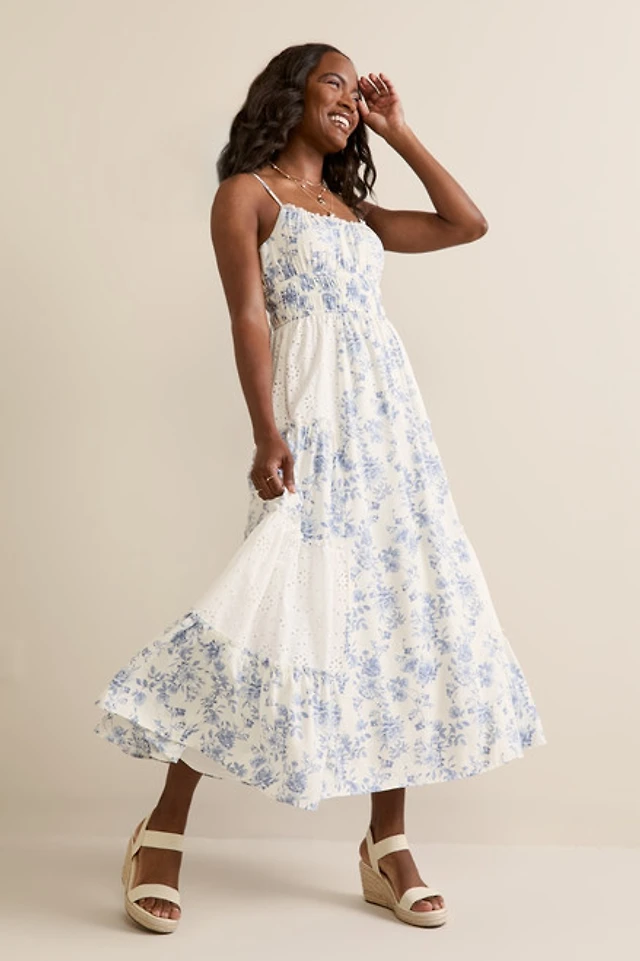Francesca's Estelle Eyelet Floral Maxi Dress | Pacific City Francesca's Estelle Eyelet Floral Maxi Dress | Pacific City