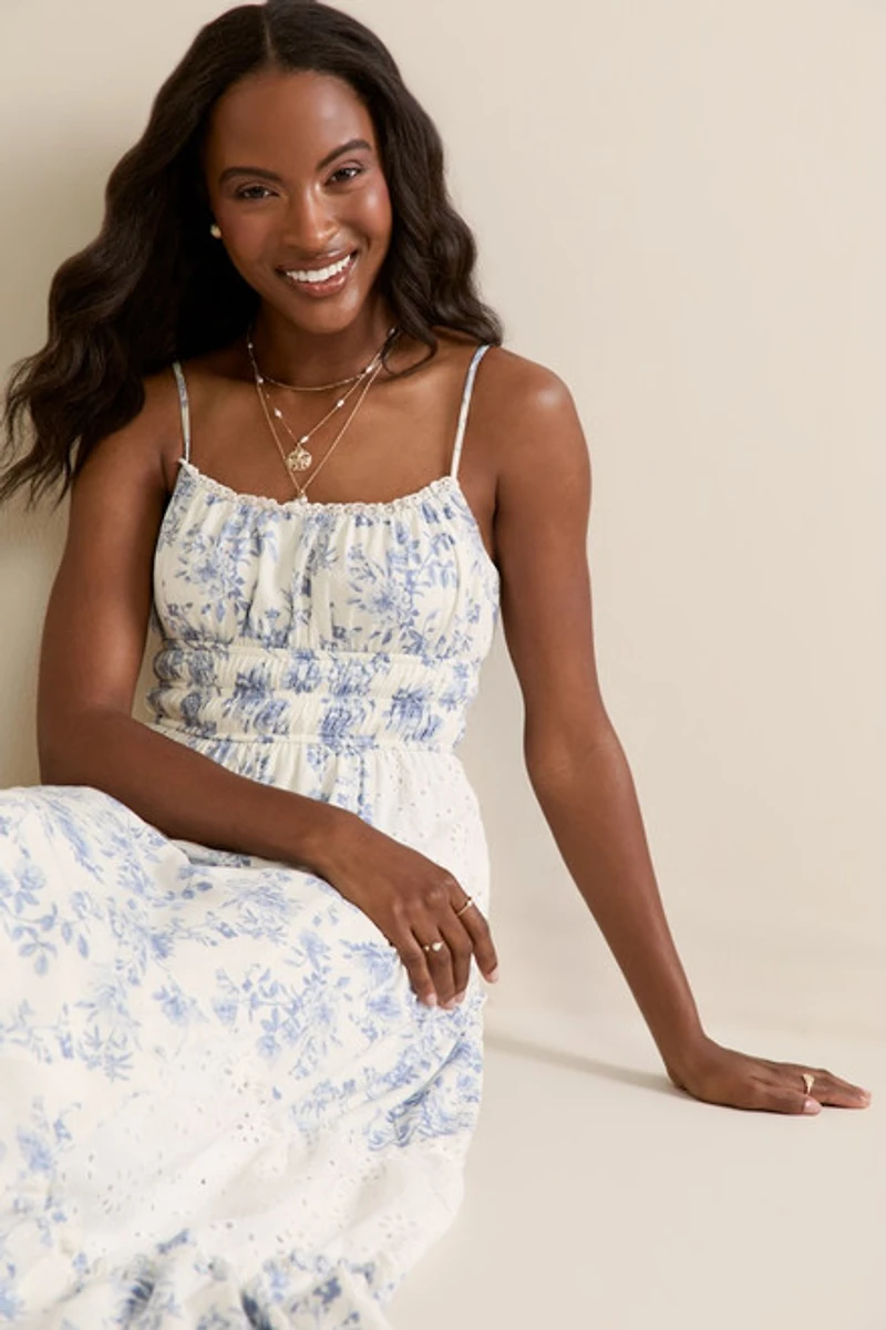 Estelle Eyelet Floral Maxi Dress