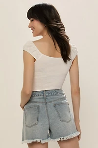 Lora Distressed Denim Shorts