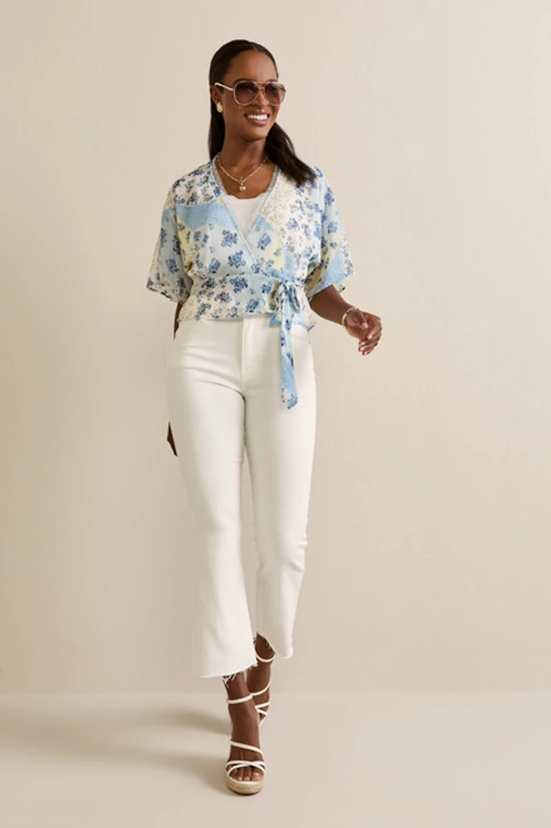 Jill Floral Wrap Blouse