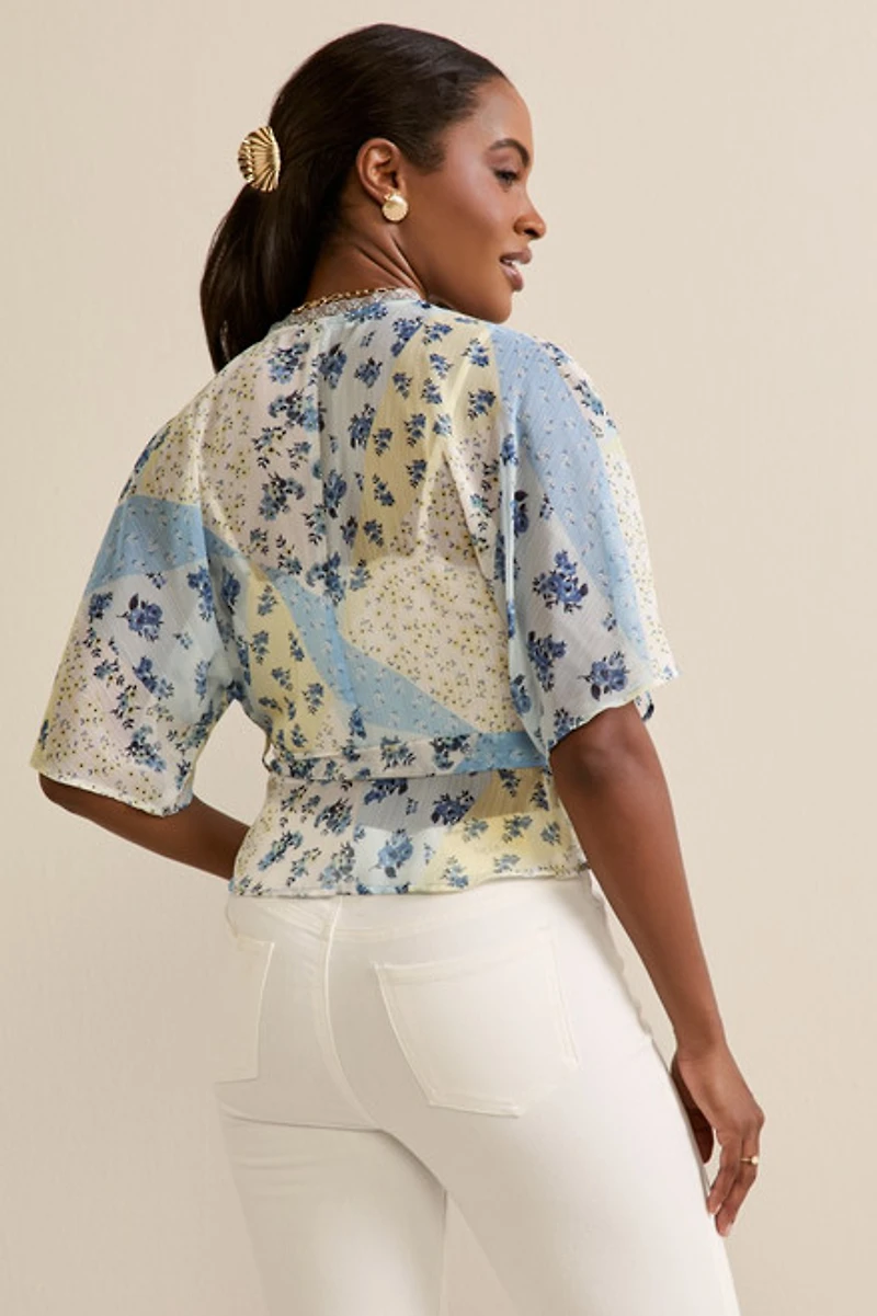 Jill Floral Wrap Blouse