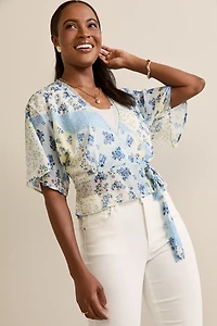 Jill Floral Wrap Blouse