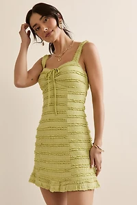 Carly Ruffled Tie Front Mini Dress