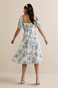 Sonia Smocked Floral Midi Dress