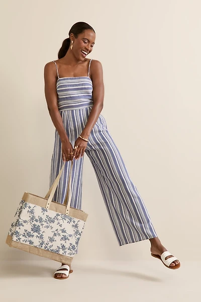 Myra Striped Bow Back Jumpsuit