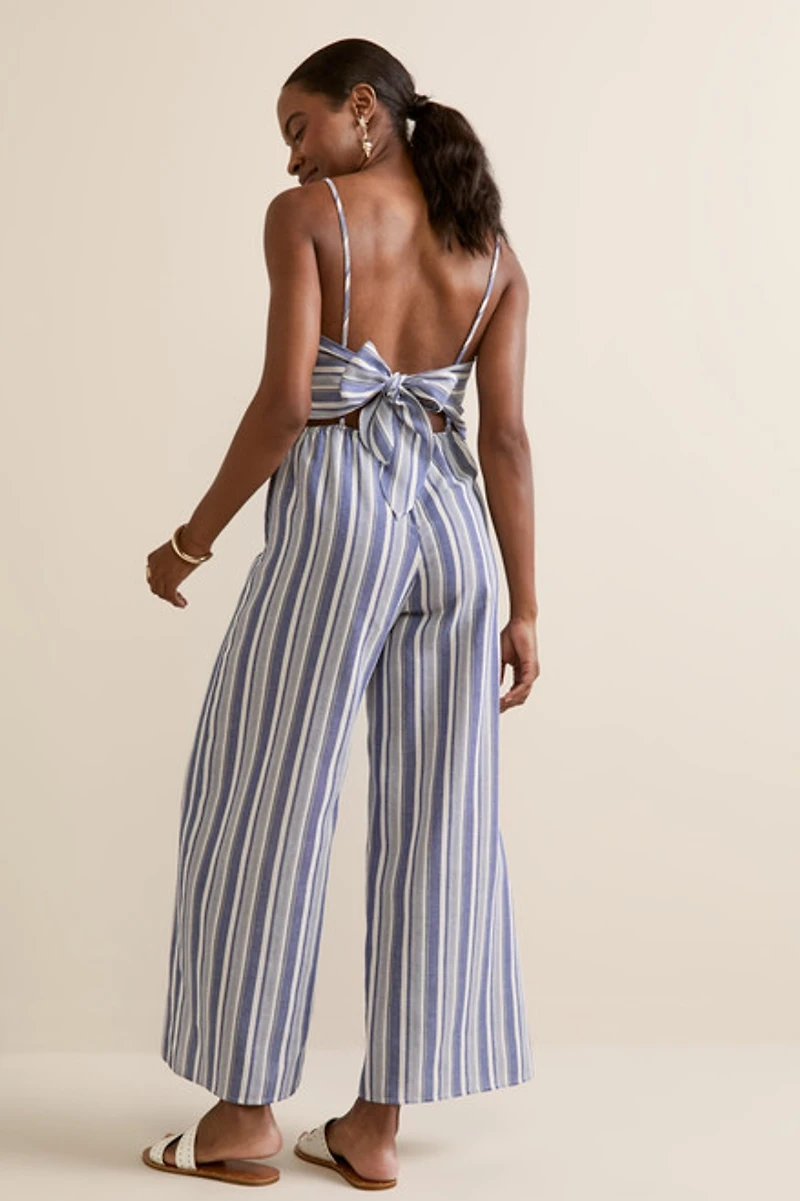 Myra Striped Bow Back Jumpsuit