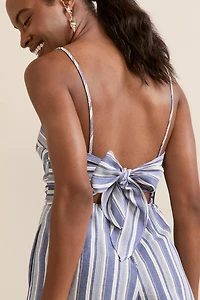 Myra Striped Bow Back Jumpsuit