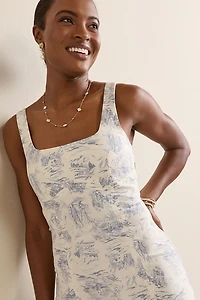 Grace Postcard Print Midi Dress