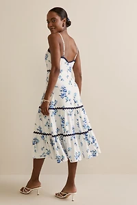 Rachael Ric Rac Floral Midi Dress
