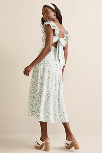 Penny Floral Bow Back Midi Dress
