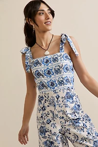 Dorris Floral Bow Strap Jumpsuit