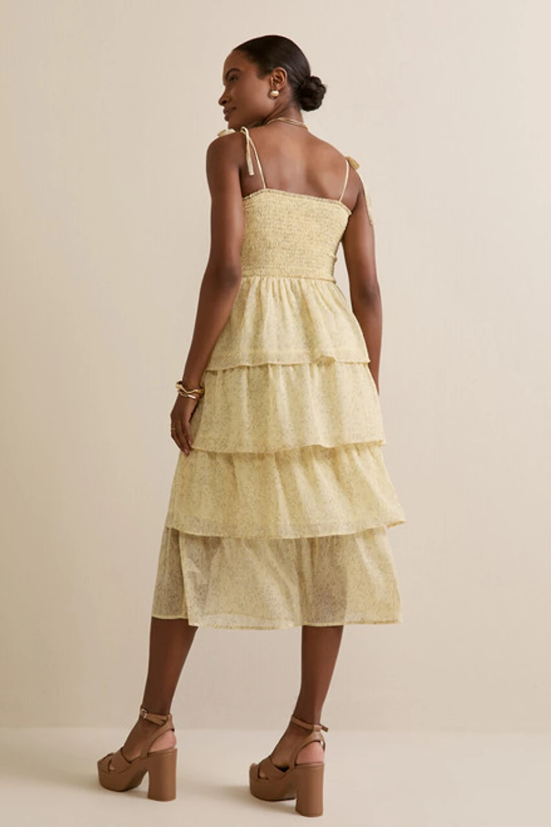 Kelly Tiered Floral Midi Dress