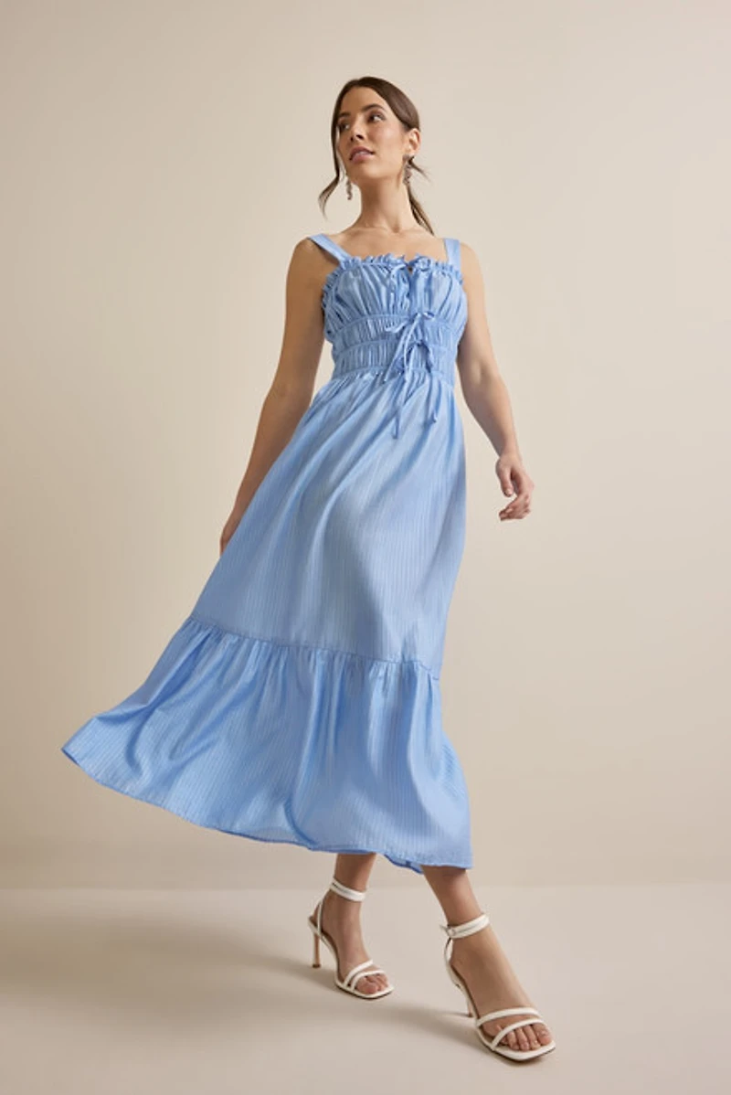 Serena Tie Front Maxi Dress