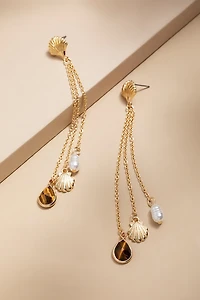 Caitlin Triple Charm Drop Earrings