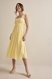Gracie Lace Trim Floral Midi Dress
