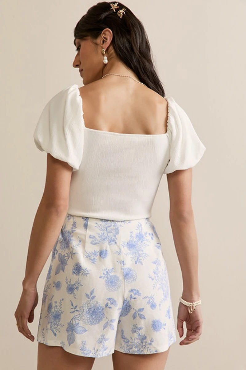 Rose Postcard Print Skort