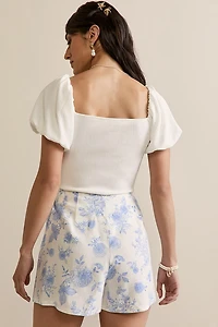 Rose Postcard Print Skort