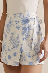 Rose Postcard Print Skort