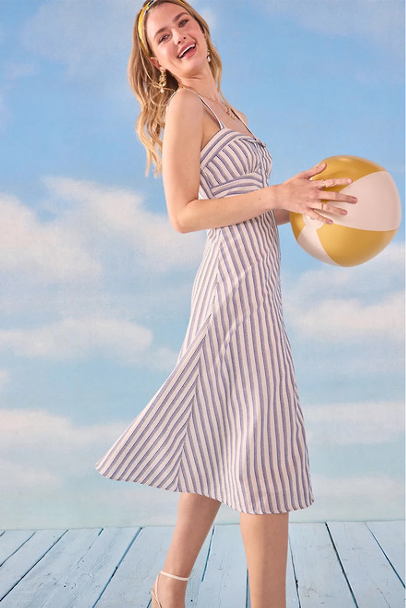 Patricia Striped Button Down Midi Dress