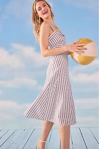 Patricia Striped Button Down Midi Dress
