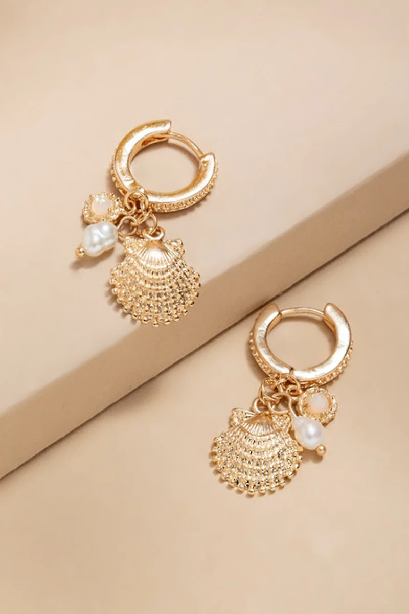 Etta Pave Charm Huggie Earrings