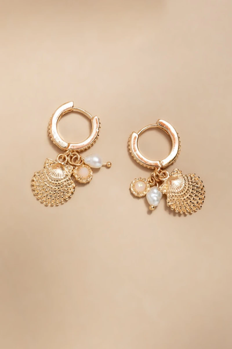 Etta Pave Charm Huggie Earrings