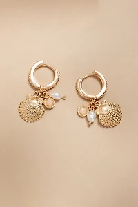 Etta Pave Charm Huggie Earrings