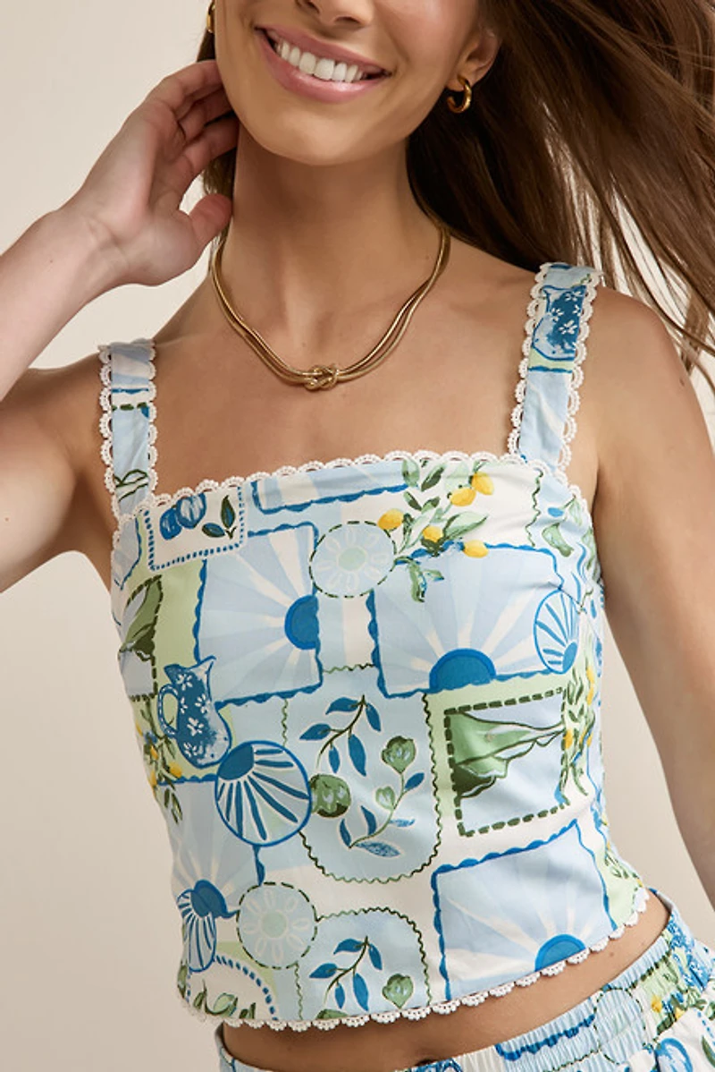 Lisa Lemon Print Top