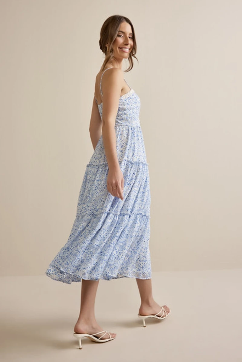 Neva Ditsy Floral Midi Dress