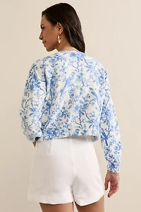Ella Postcard Print Pullover Sweater
