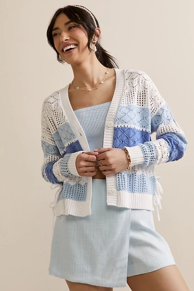 Robin Striped Pointelle Cardigan