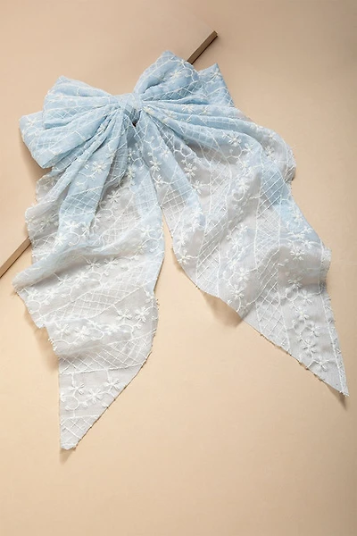 Ella Floral Chiffon Bow Hair Barrette