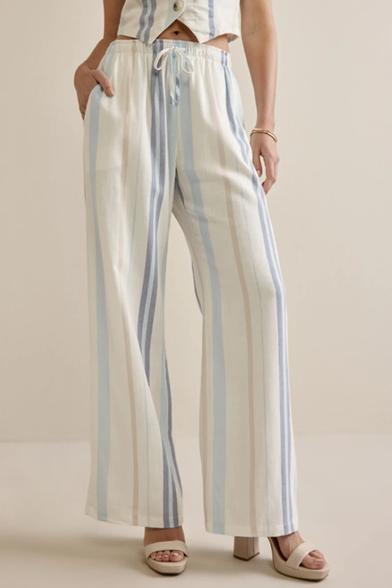 Erin Striped Fluid Pants