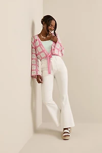 Lilly Tie Front Crochet Cardigan