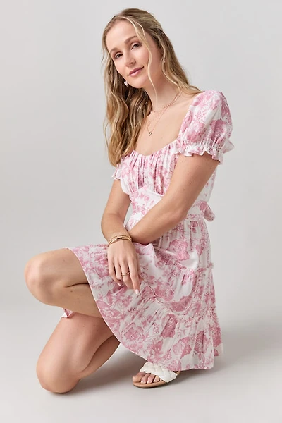 Meredith Floral Tiered Mini Dress