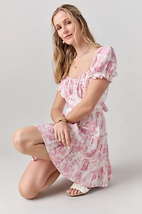 Meredith Floral Tiered Mini Dress