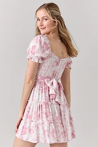 Meredith Floral Tiered Mini Dress