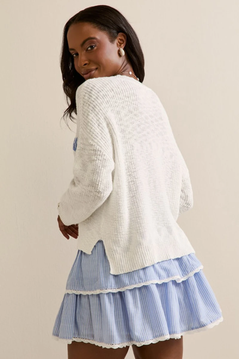 Hamptons Embroidered Pullover Sweater