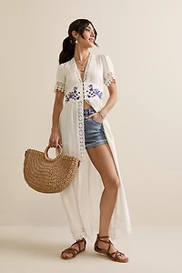 Katrina Embroidered Long Kimono