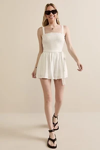 Malinda Striped Smocked Romper