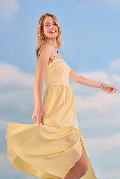 Jessie Piping Trim Midi Dress