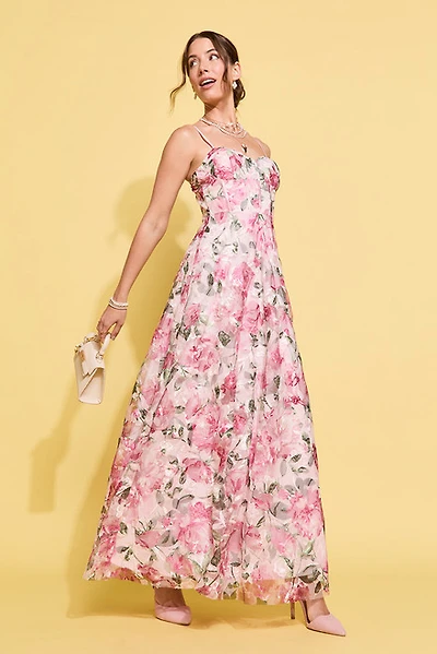 Gwen Floral Corset Maxi Dress