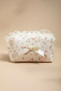 Floral and Lace Cosmetic Bag