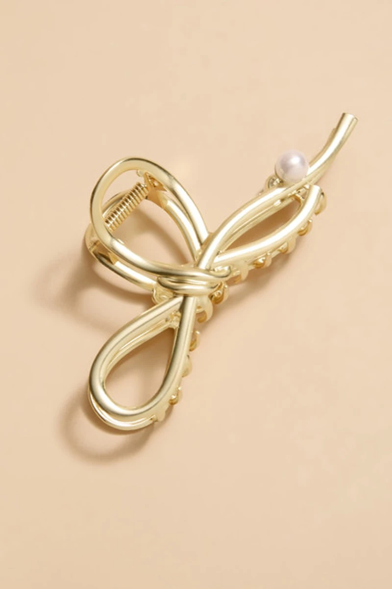 Denise Pearl Bow Hair Claw
